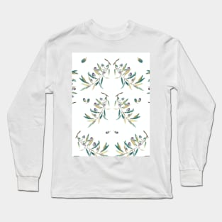 Olive - watercolor seamless pattern Long Sleeve T-Shirt